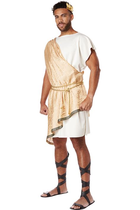 Men's Greek God Costume White Roman Toga Costume Cosplay Role Play ...