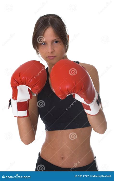 Girl With Red Boxing Gloves Stock Photography - Image: 5311742