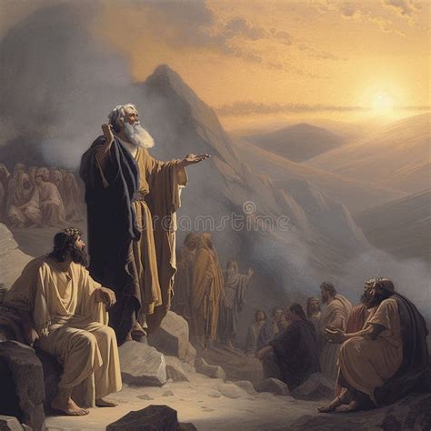 Moses Receiving the Ten Commandments at Mount Sinai, Religion and Faith ...