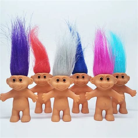 Aliexpress.com : Buy 8cm Colorful Hair Naked Troll Doll Figures Russ ...