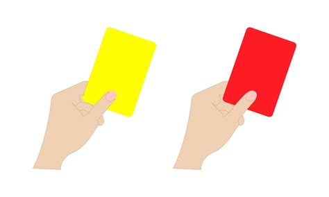 Yellow and red football card. Yellow and red card in the football ...