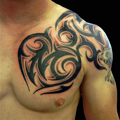 Tribal Chest Tattoo Designs For Men • Arm Tattoo Sites