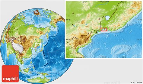 Physical Location Map of Vladivostok