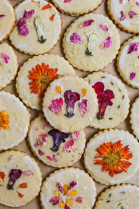 Edible Flower Shortbread Cookies • The Heirloom Pantry