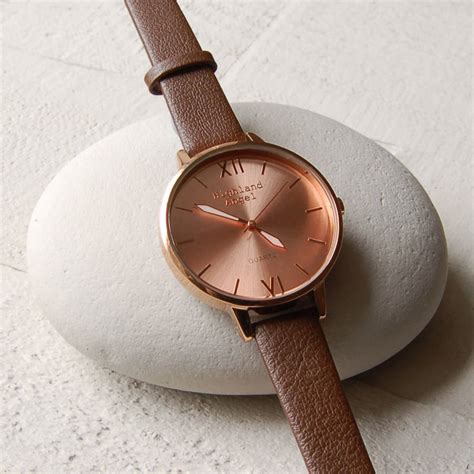 Ladies Watch With Leather Strap By Highland Angel | notonthehighstreet.com