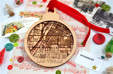 Las Vegas Skyline Map Ornament Christmas Las Vegas Wood - Etsy