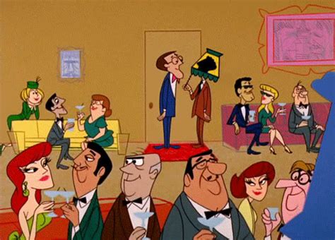 Animated Cocktail Party, 1960s (GIF, click to activate) | Retro ...