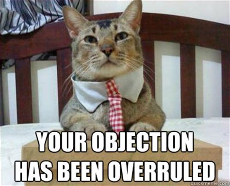 Your objection has been overruled - Lawyer Cat - quickmeme