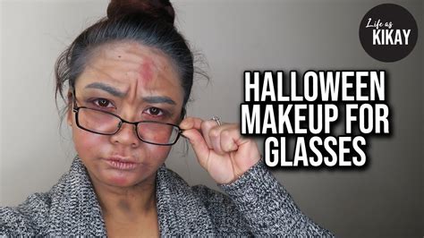 Halloween Makeup for Glasses Scary Grandma Costume - YouTube