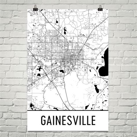 Gainesville Map Gainesville FL Art Gainesville Print - Etsy