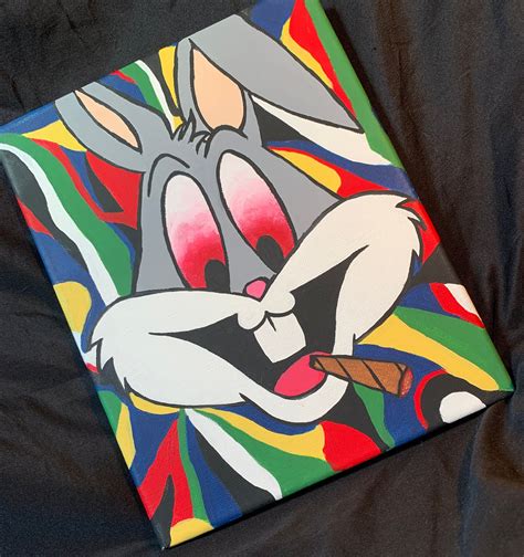 BUGS BUNNY Looney Tunes Painting Trippy Wall Art | Etsy in 2021 | Diy ...