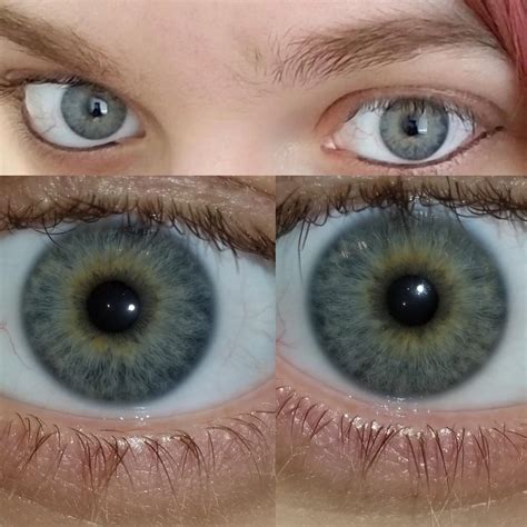 Grey eyes. I’ve had them called blue, green and even hazel one time ...