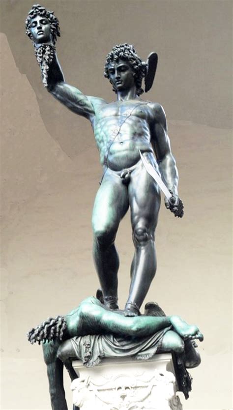 Ancient Greek Hero Standing Famous Outdoor Perseus Bronze Statue