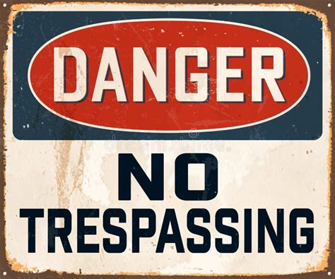 No Trespassing - Retro Metal Sign Stock Vector - Illustration of area ...