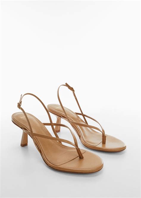 Straps heel leather sandals - Women | Mango USA