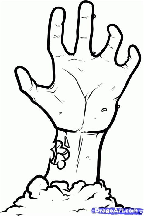 How to Draw a Zombie Hand, Step by Step, Zombies, Monsters, FREE ...