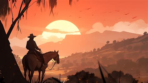 Red Dead Redemption Sunset Desktop Wallpaper - RDR2 Wallpaper