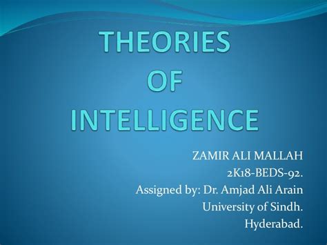 Major theories of intelligence