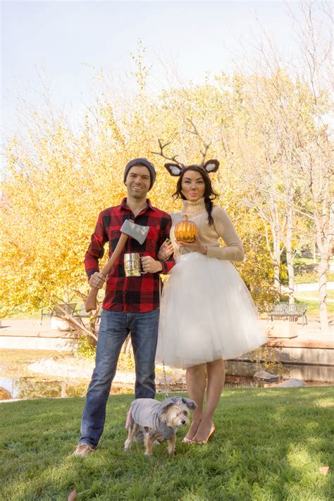 Woodland deer and lumberjack couples costume