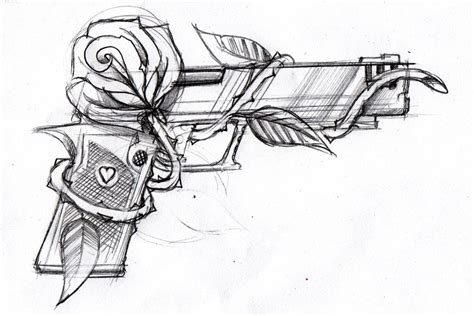 Rose and gun tattoo Tattoo Design Drawings, Art Drawings Sketches ...