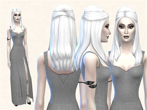 The Sims Resource - White Hair Recolor 7: Luxury Party Style