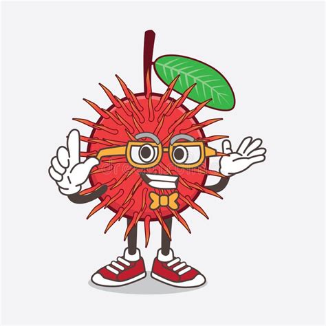 Geek Rambutan Character Cartoon Style Stock Vector - Illustration of ...