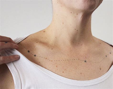 Constellation tattoo on the clavicle bone - Tattoogrid.net