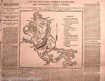 LURAY CAVERNS MAP Indepth Reports! 1878 Newspaper | #77692235