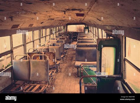 Old bus interior ( Filtered image processed vintage effect Stock Photo ...