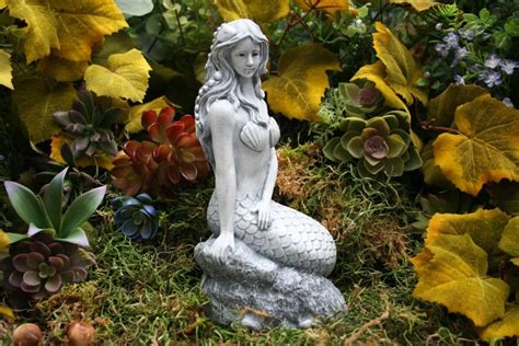 Concrete Mermaid Statue Outdoor Mermaid Garden Decor | Etsy