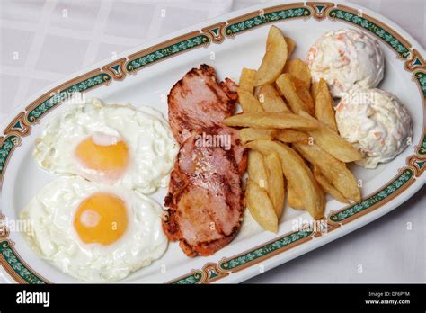 Alimentos carne ensalada rusa huevos patatas fritas parrilla disco ...