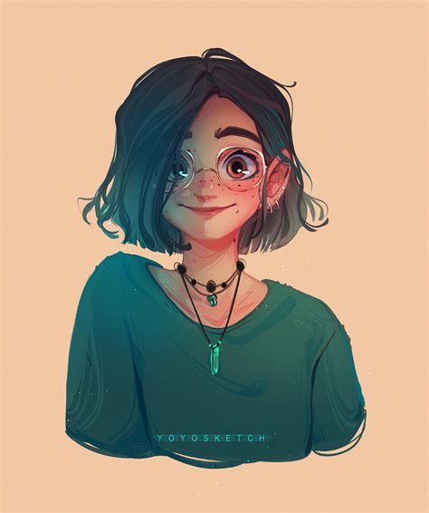 ArtStation - Me!, YoYo Sketch | Cartoon girl drawing, Girls cartoon art ...