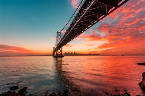 Under the Bay Bridge Skyline Sunset – Getty Photography