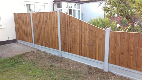 Feather Edged Fence panels and Concrete Recessed Gravel Boards in ...