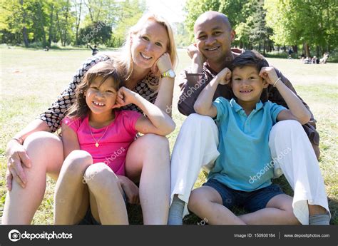 Multiracial Family with Children Enjoys Summer Holidays in the Sun ...