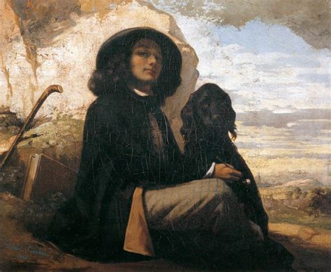 Gustave Courbet - Self-Portrait with Black Dog | Gustave courbet ...