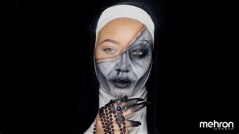 Evil Nun Halloween Makeup Tutorial by @kaneshiashana | Mehron Makeup ...