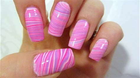 How To Make Water Marble Nail Art Tutorial ~ Pink Nail Designs Marble ...