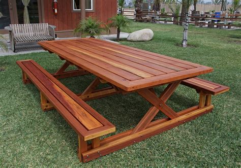 Chris's Picnic Table with Attached Benches | Picnic table, Wooden ...