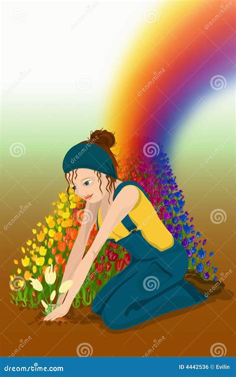 Rainbow Garden stock illustration. Illustration of clean - 4442536