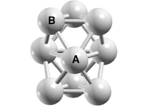 Optimized structure of the Pd 9 palladium cluster showing D 3h ...