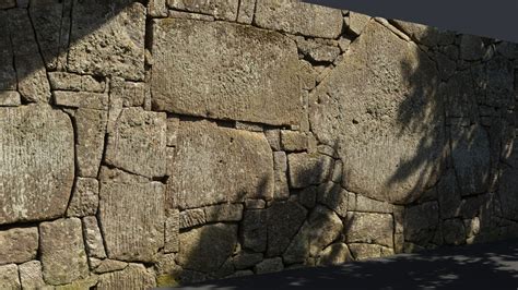 3D Scanned Mossy Cobblestone Wall - 6.8x3.4 meters