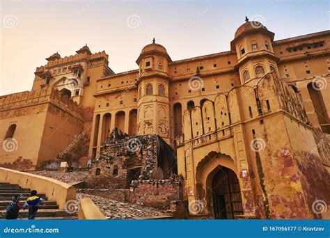 Amber Fort or Amer Fort in Jaipur, India. Mughal Architecture Medieval ...