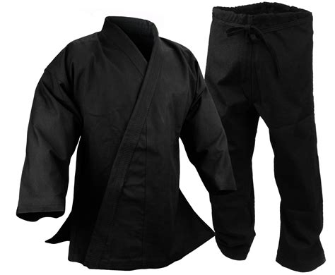 12 oz Heavyweight Cotton Karate Uniform Martial Arts Black Gi - Walmart.com