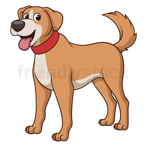 Cartoon Pet Dog Wagging Tail Illustration Vector Clip Art - FriendlyStock