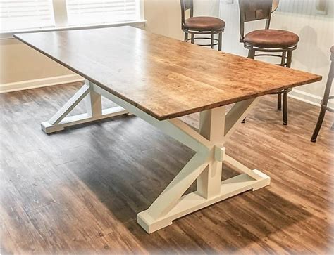 Modern Farmhouse Trestle-Style Farm Table | Modern farmhouse dining ...