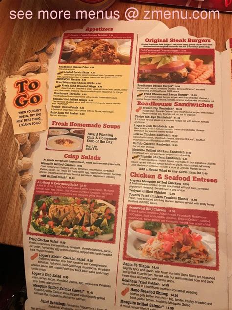 Menu at Logan's Roadhouse BBQ, Gastonia, E Franklin Blvd