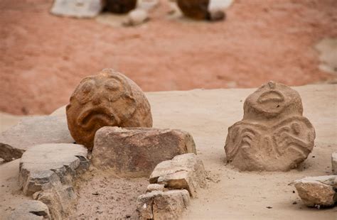 Sculptures from archeological site Lepenski Vir in eastern Serbia ...