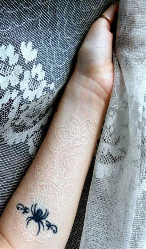 White ink, lace tattoo. by GlorifiedDoorbell on DeviantArt