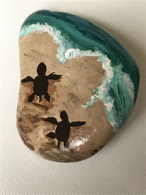 Simple Beach Rock Painting